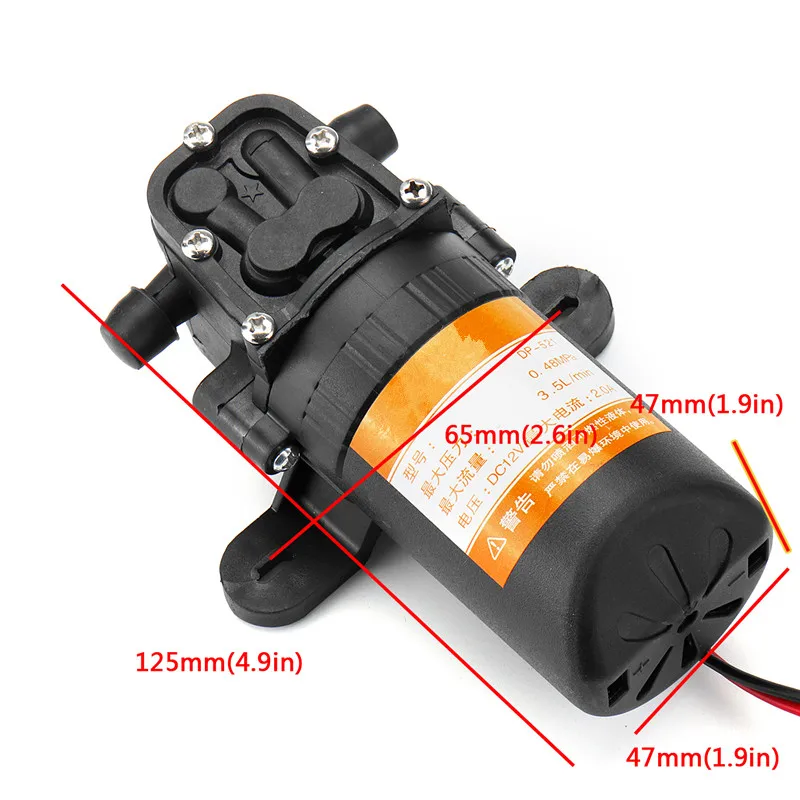 NEW DC 12V 70PSI 3.5L/min Agricultural Electric Water Pump Black Micro High Pressure Diaphragm Water Sprayer Pump Car Wash-1