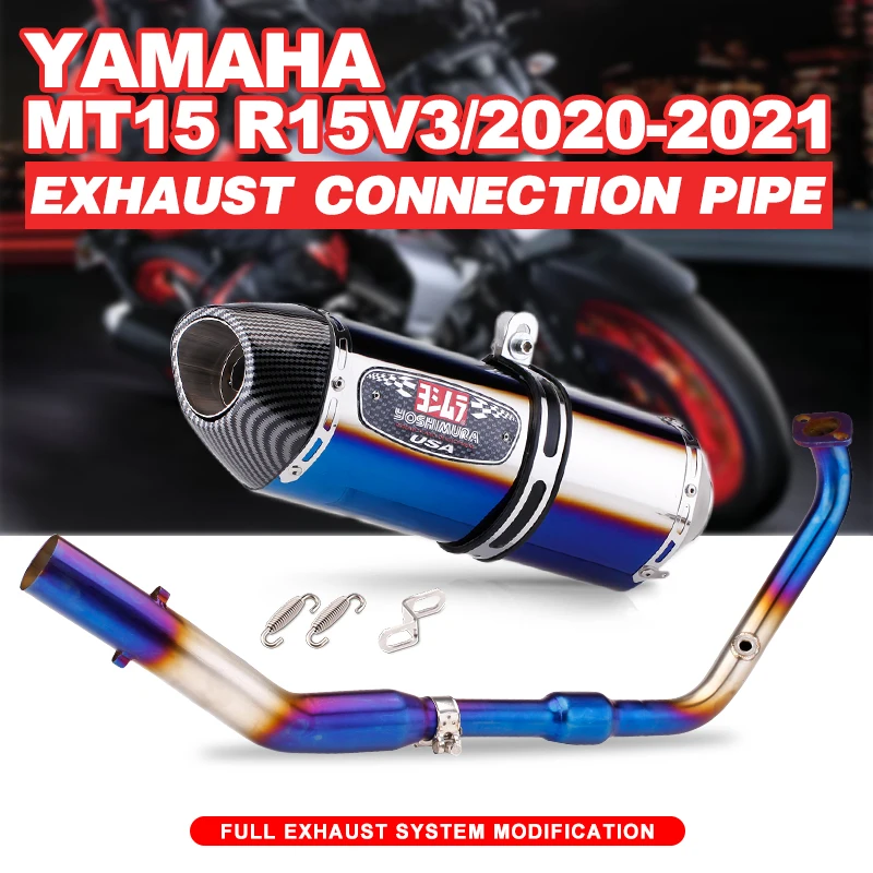 

YZF R15 MT15 Full Set Modify Exhaust Muffler Silencer Middle Link Pipe Stainless Steel For Yamaha YZF R15 MT-15 2020-2021