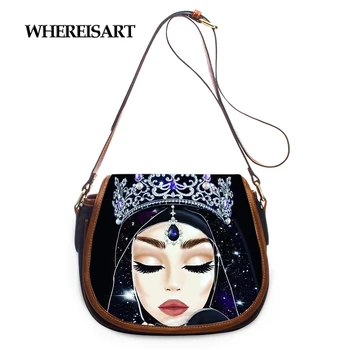 

WHEREISART New Women Mini Shoulder Bag Crossbody Bag Muslim Islamic Girl Eyes Printed Female Messenger Bag Saddlebags