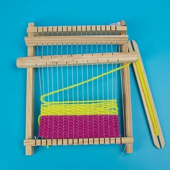 

Kids DIY Toys Wooden Hand-Knitting Loom Kit Weaving Machine Model Fun Science Educational Toys for Children Girls Birthday Gift