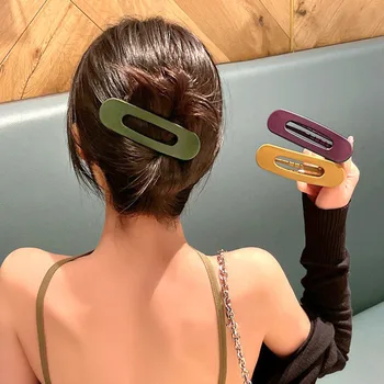 Fermagli per capelli grandi smerigliati coreani per le donne Accessori per capelli ragazza Colore moda Forcine per capelli in acrilico solido Dentato antiscivolo BB Barrette 1