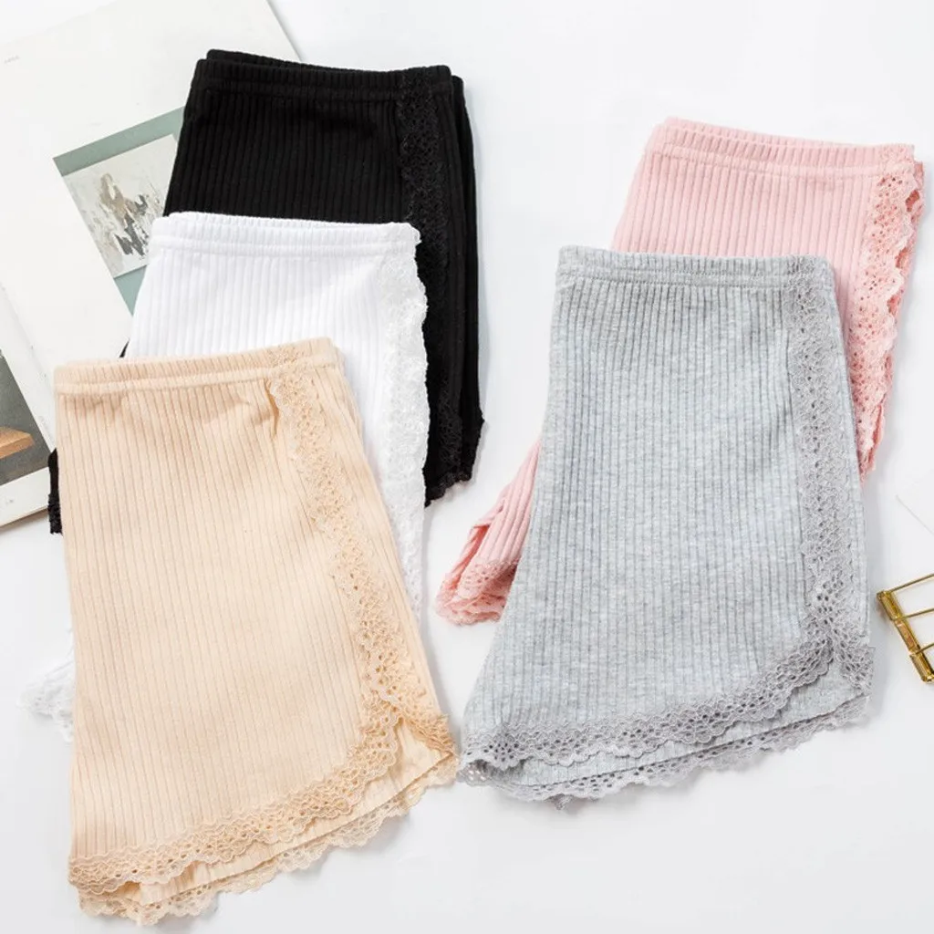 5PC Boxer Femme Spandex Soft Under Skirt Safety Shorts Solid Under Skirt Underwear High Waist Elasticity Anti Chafing Boyshorts