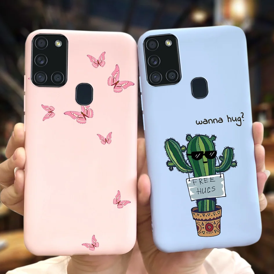 Custodia Per Samsung A21S Custodia Cover Per Telefono Silicon Soft Cactus Cover Posteriore Per Samsung Galaxy A21S Coque A 21 S A217 A21 S 6.5 "Paraur