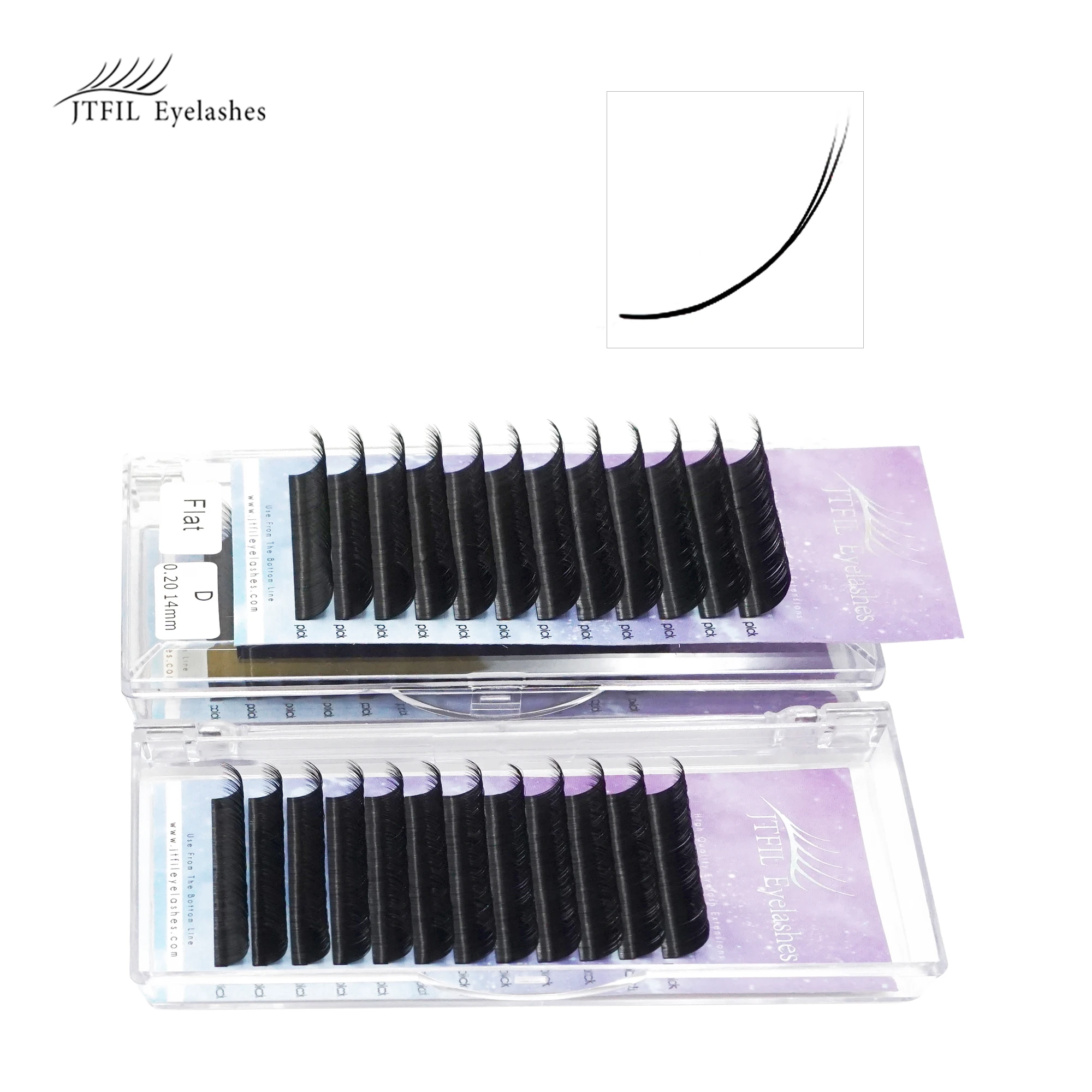 

JTFIL Premium Ellipse Flat Individual Split Tips Eyelash Extension Natural Soft Cilios Matte Mink False Eye Lash Extension