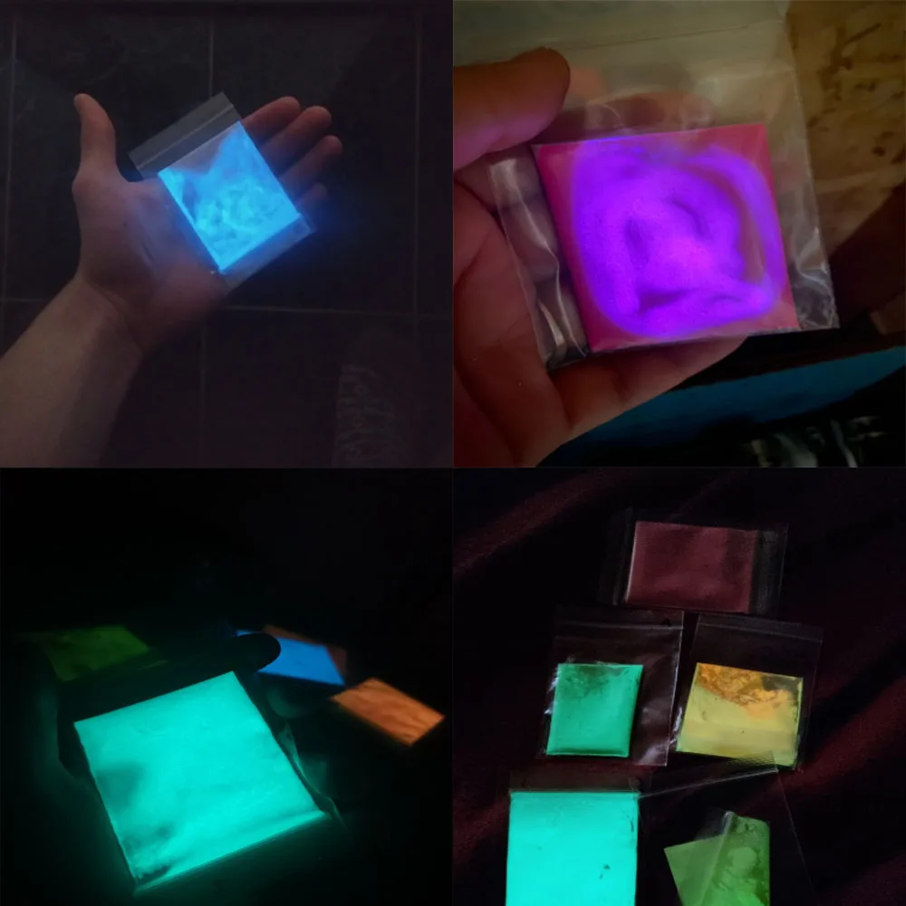 12Color-10g Nail Luminous Phosphor Powder Fluorescent Pigment For Nails/Makeup... Neon Bright Dust Glow In The Dark Powders @GY1