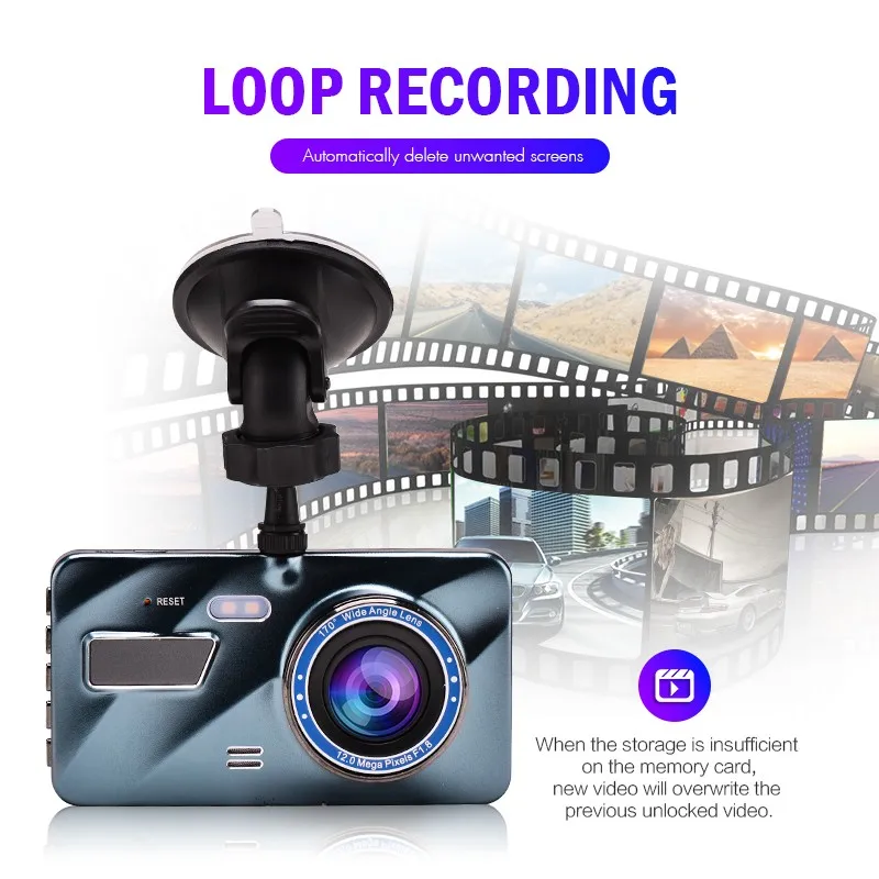 5 Inch Driving recorder dual recording1080P night vision rear view car video recorder DVR full touch screen support 64G TF card vehicle blackbox dvr