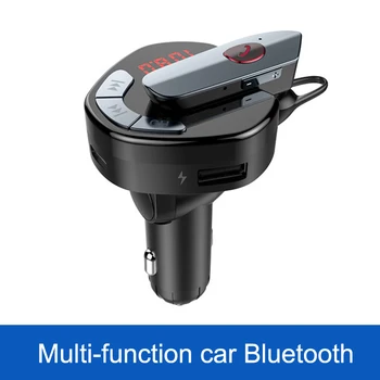 

Wireless USB Car Charger for Mobile Phone Handsfree FM Transmitter MP3 with Wireless Bluetooth Earphone FKU66