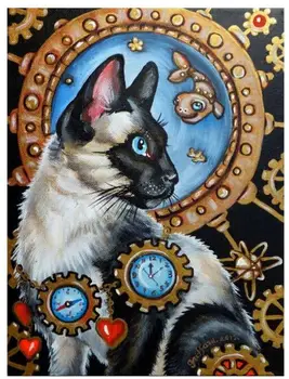 

Animals Embroidery Mosaic Craft Cartoon Cat Diamond Painting Kit Crystal Picture Wall Paper Rhinestone Drawing Christmas Gift