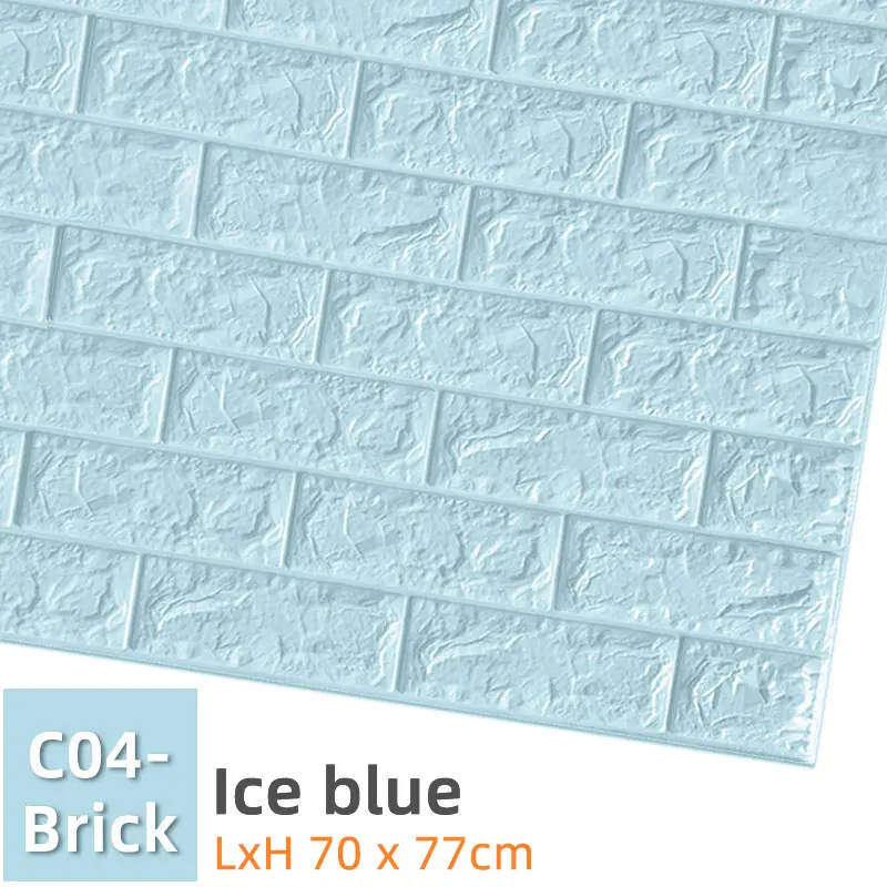 C04-Brick-Ice blue Kaguyahime Самоклеящиеся 3D наклейки на стену водонепроницаемые DIY Пена кирпичная настенная бумага ТВ фон Декор мраморная настенная бумага красочный кирпич - Цвет: C04-Brick-Ice blue