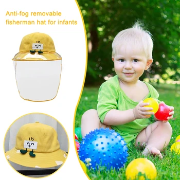 

Portable Outdoor Baseball Fisherman Hat Windproof Sandproof Anti-fog Cotton Plastic Protective Cover UV Protection Cap for Child
