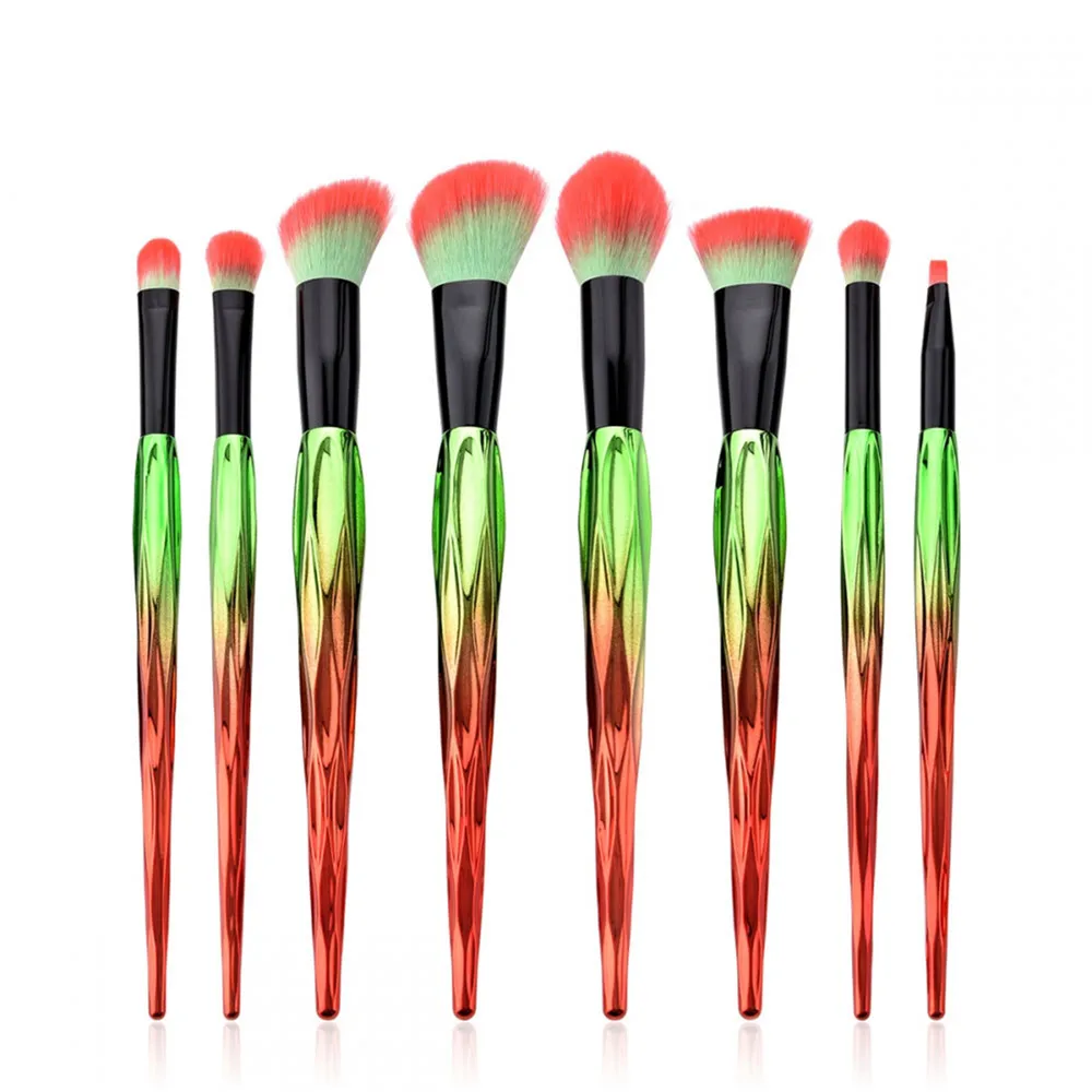 Красочные Тени для век макияж кисти набор Pro Leaf CosmeticTool подводка для глаз брови консилер губ глаза Красота Макияж Веер Кисти Наборы - Handle Color: 8 PCS