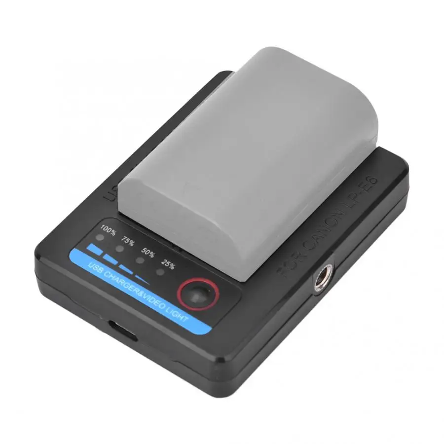 Новое зарядное устройство USB, светодиодный светильник для Canon LP-E6, Аккумулятор 6000 K, 3 режима яркости, разъем для зарядки type-C