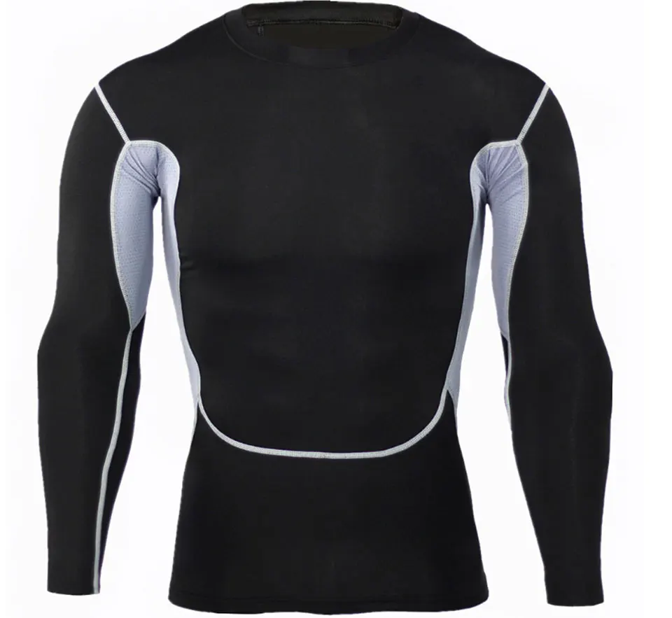 Компрессионная спортивная рубашка для мужчин с длинным рукавом Камуфляж Фитнес 3D быстросохнущая Мужская футболка для бега одежда для спортзала Топ Рашгард