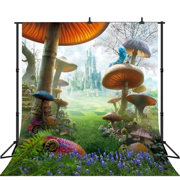 

Lyavshi Fantasy Fairy Tale Wonderland mushroom castle Photography Backdrop birthday Photo Background Studio Prop