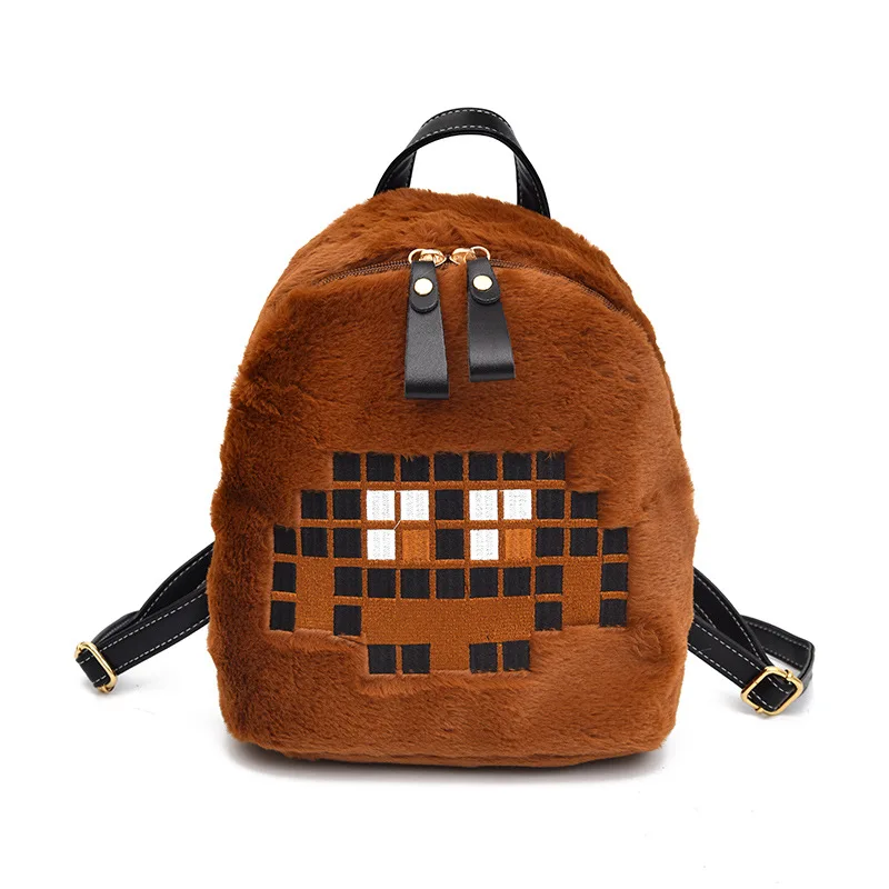 

Autumn And Winter New Style WOMEN'S Bag Fashion Velvet Backpack Cute Plush Backpack Schoolbag