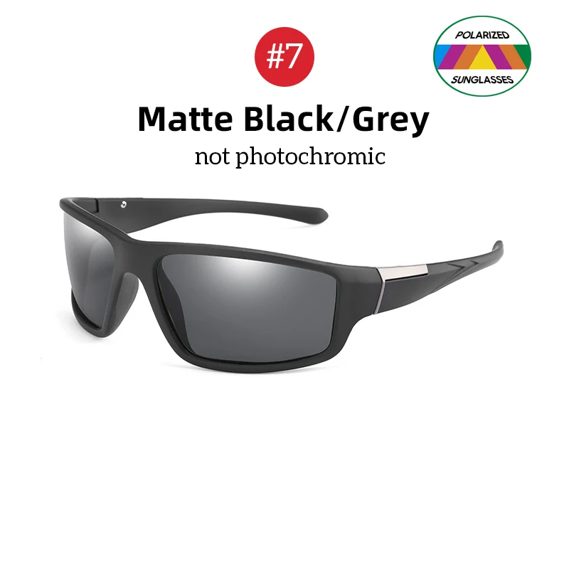 Unisex Photochromic Polarized Cycling Sunglasses - Matte Black Sports Goggles