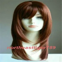 Лидер продаж, модные длинные темно-красные прямые женские волосы, парик