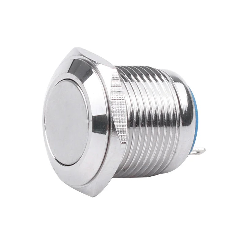 16mm Metal Push Button Switch IP67 Nickel plated brass press button Self-reset/Self locking 1NO High Flat domed Round Momentary