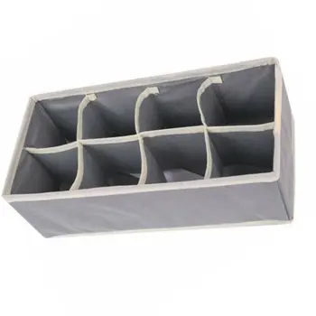 

Foldable Drawer Organizers Storage Box Case For Bra Ties Underwear Socks Scarf Drawer Organizers Gray