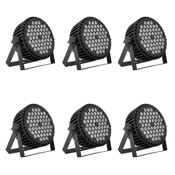 

6 pieces / 54x3w LED Par Light RGB 3-in-1 Full color cast aluminum par light IN/OUT plug DMX512 led lights