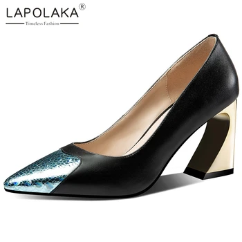 

Lapolaka 2020 Hot Fashion Genuine Leather Strange Style Pointed Toe Office Lady Pumps Woman Shoes Slip-On Summer Shoes Women
