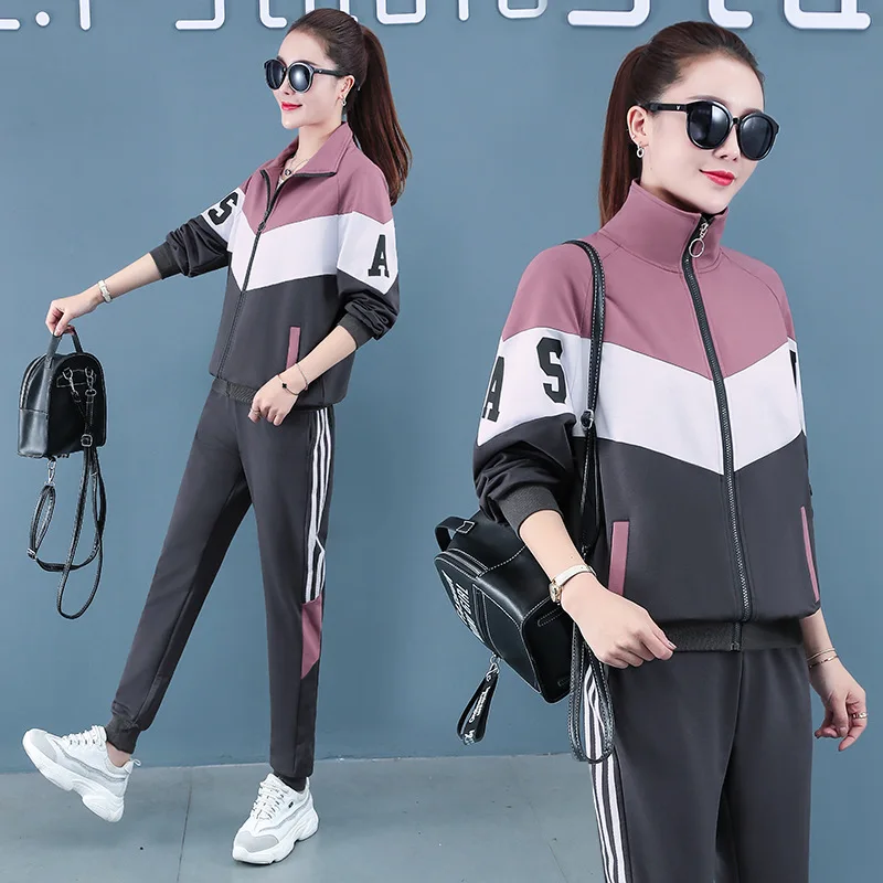 

Figure Rong Long Sleeve Casual WOMEN'S Suit Spring And Autumn-Style Hip Hop Stand Collar Students Cardigan Hoodie Sports Clothin