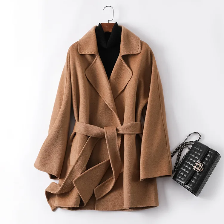 GoWinlin winter Short wool coat Women Double sided cashmere outwear autumn Fashion ladies overcoats 19030