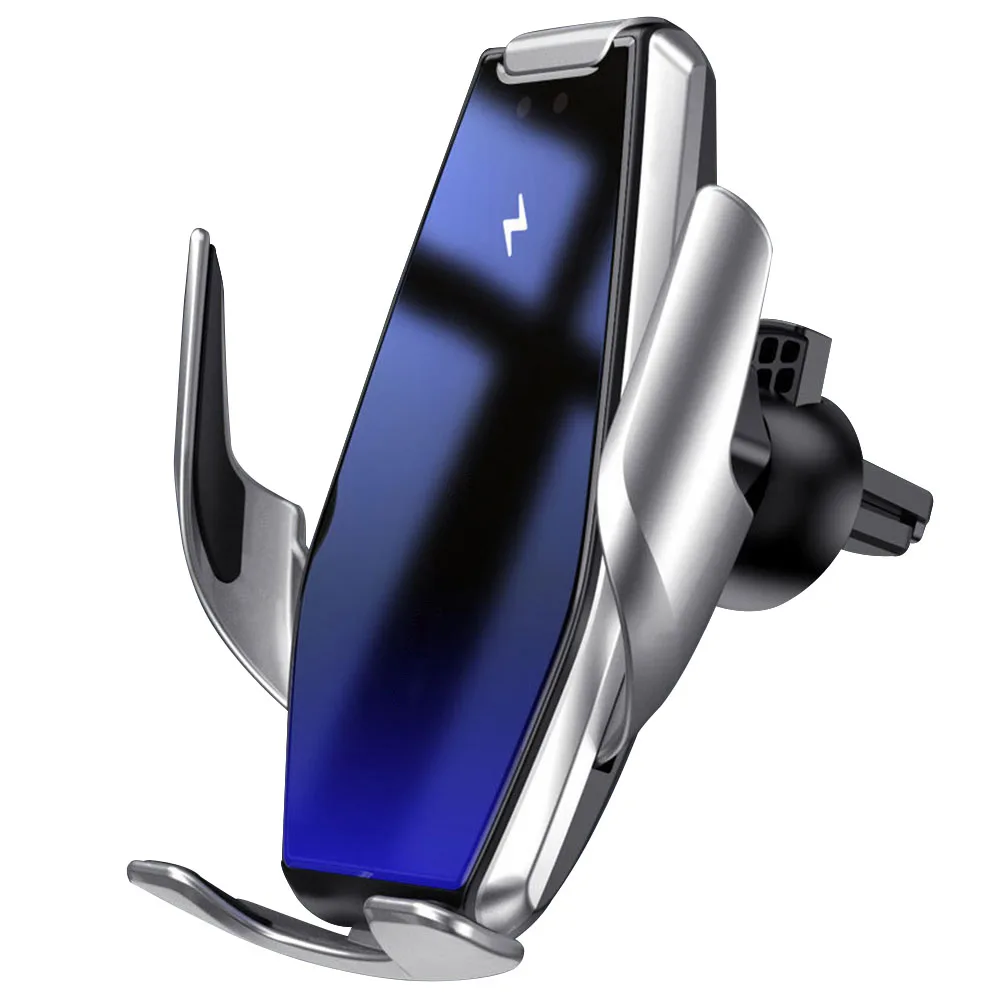 15W Automatic Clamp Car Wireless Charger Infrared Sensing Air Vent Mount Phone Holder for iPhone 11 Pro Max Samsung Note 10 Plus - Тип штекера: Silver