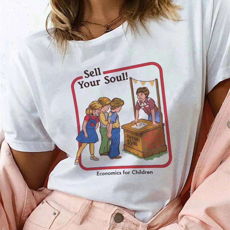 Винтажная Футболка tumblr Sell Your Soul футболка с круглым вырезом и коротким рукавом