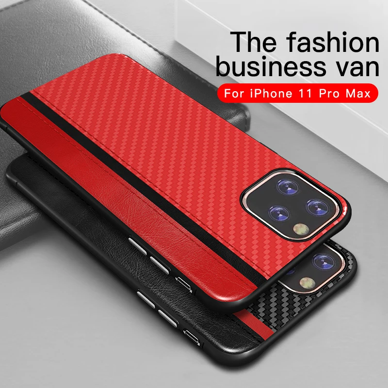 Luxury PU Leather Carbon Fiber Phone Case For iphone 6 6S 7 8 Plus Protective X XS 11 Pro Max XR Soft Back Cover |