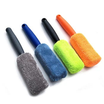 

17*5cm Microfiber Wheel Tire Rim Brush with Plastic Handle Mud Remover Detailing Cleaner Washing Tool Portable Cleaner Tools