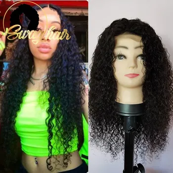 

Swag 30 Inch Deep Curly Wig Human Hair Wigs For Women Pre Plucked Hairline with Baby Hair Remy Peruvian 4x4 Lace Closure Wig