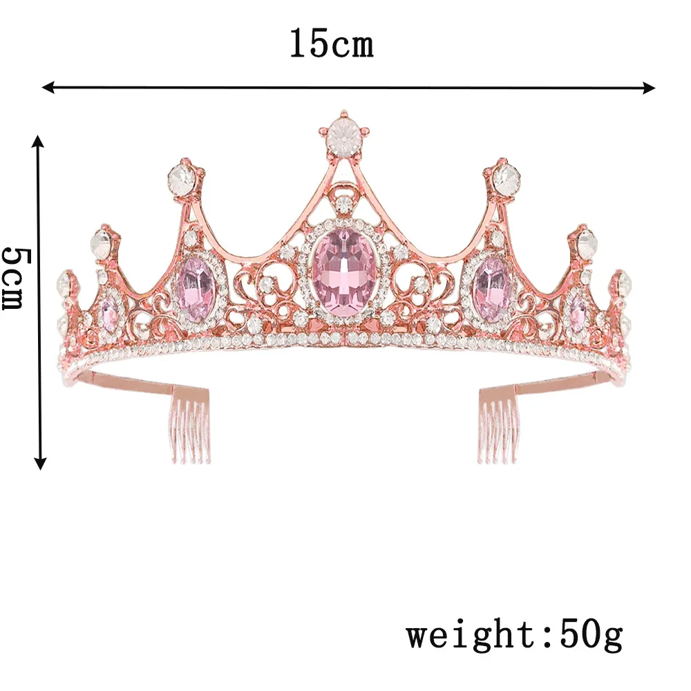KMVEXO розовый Хрустальная лента для волос queen Свадебная Корона-Тиара Стразы диадема для торжества, для фаты диадема ободок для волос, свадебные аксессуары для волос