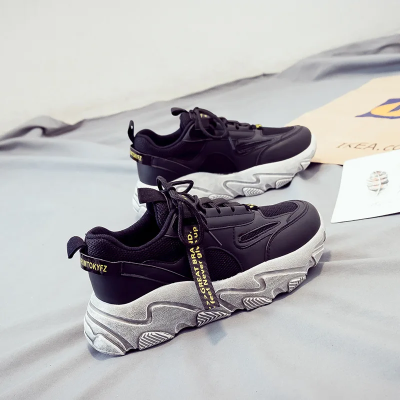 Женские кроссовки на шнуровке Белые Повседневные дизайнерская весенняя обувь 2020