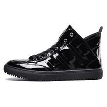 IGxx высокие ботинки металл скейтборд на шнуровке PU Bling мужские кроссовки сапоги панк до лодыжек для мужчин Баскетбольная обувь черный золотой