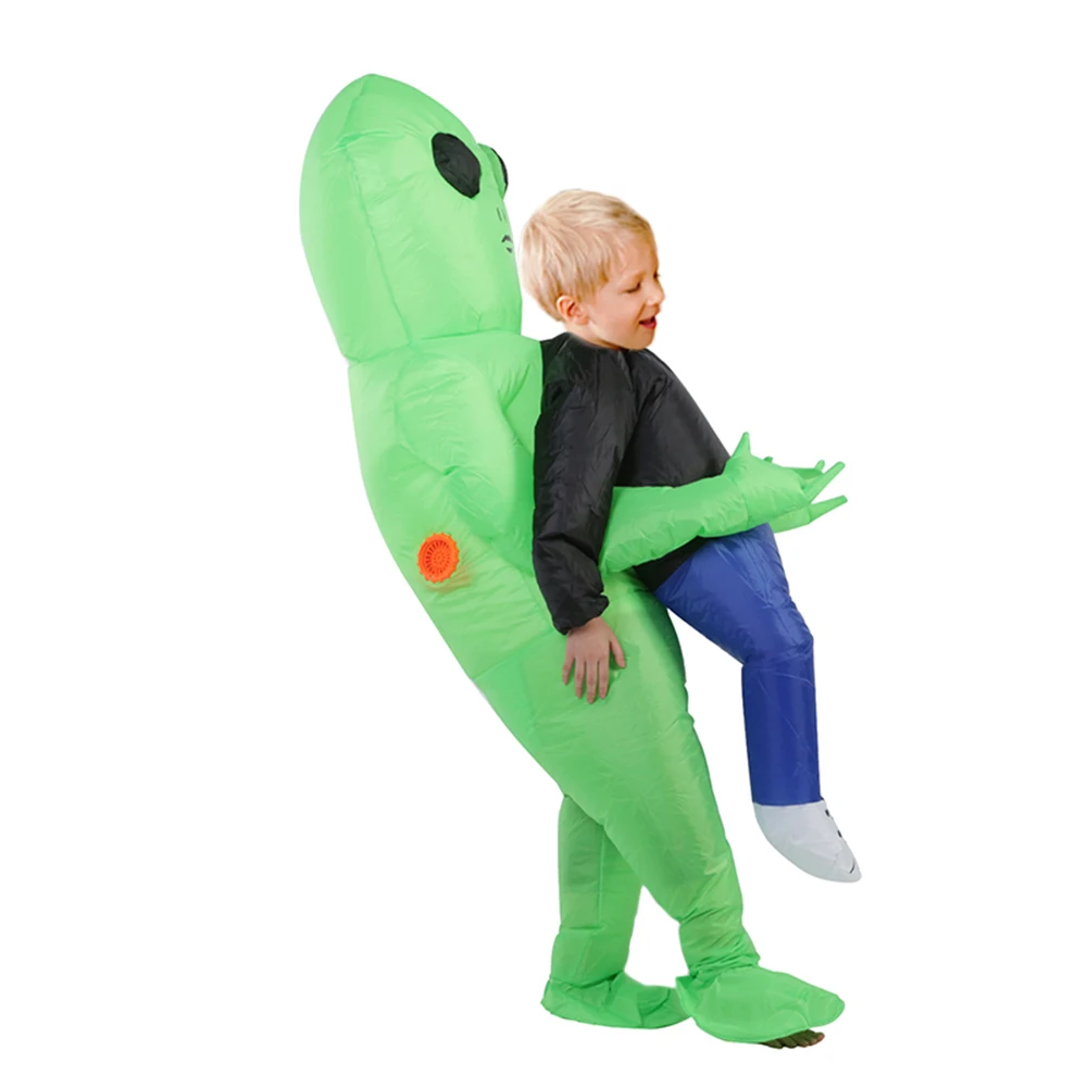 Надувной костюм страшный зеленый карнавальный костюм инопланетянина для взрослых детей смешной дутый костюм праздничное нарядное платье костюм на Хэллоуин
