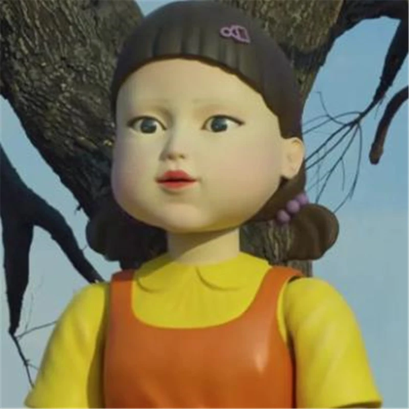TV Show Squid Game Robot Girl Latex Mask Halloween Party Puppet Doll