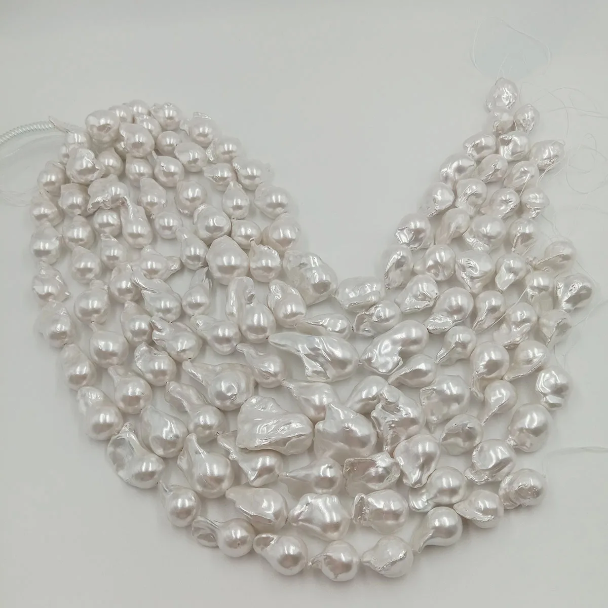 Billig 16 zoll 100% süßwasser lose perle mit barock form in strang, 15 27mm x 17 32mm großen barock perle. Überzogene farbe