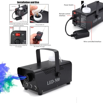 

disco colorful smoke machine mini LED remote fogger ejector dj Christmas party stage light fog machine Stage Light Smoke Thrower