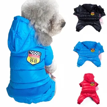 

2020 New Dog Winter Clothes Thicken Down Jacket Pet Hooded Parka Large Size XXL Warm Pets Jumpsuits Coat For Small Dogs Clothing