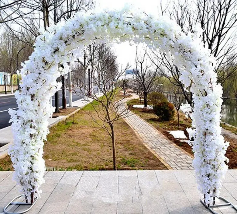 Высококлассные Свадебные центральные металлические свадебные арки на дверь, Висячие гирлянды, подставки для цветов с цветками вишни, праздничные принадлежности