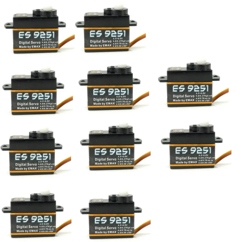 10 шт. Emax ES9251 2,5g пластиковый микро цифровой сервопривод для радиоуправляемой модели EPP 3D F3P самолет Дрон