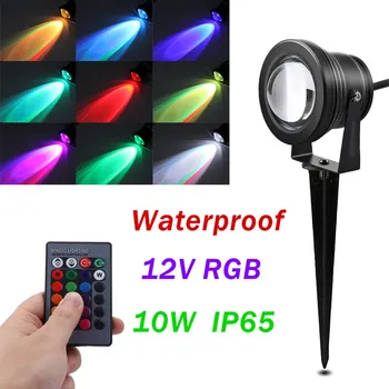 

LED Landscape Lighting Outdoor Flood lights Spike Spotlight DC12V Garden lamp IP65 10W RGB LED Lawn light