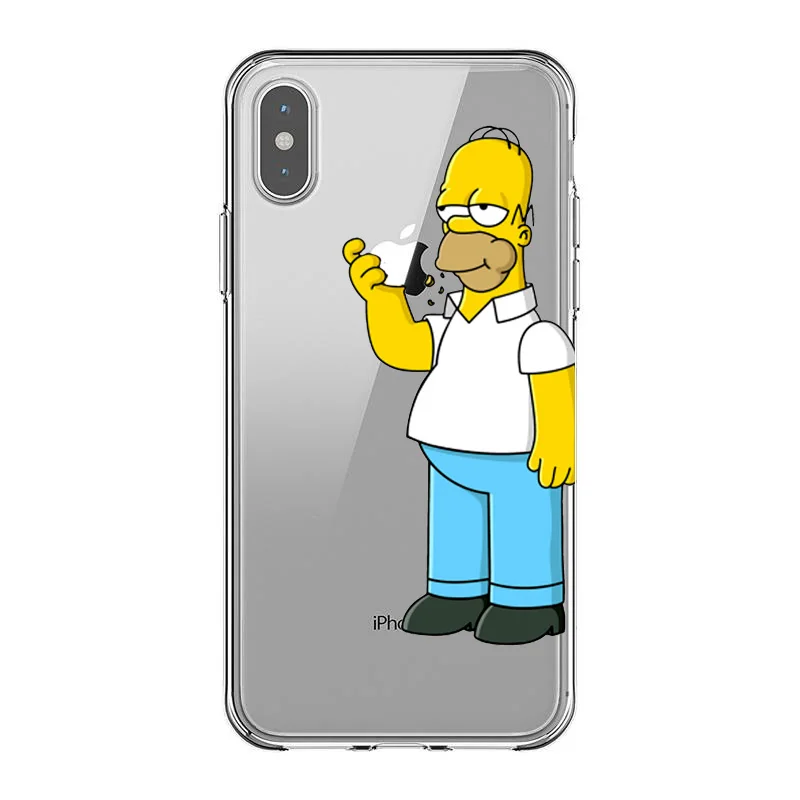 Мягкий силиконовый чехол для телефона Simpsons для iPhone Max XS XR X10 5 5S 5SE 6 6S 7 8 6Plus 7Plus 8Plus