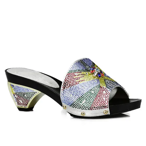 Sliver shoes only Сумочки в итальянском стиле, комплект из обуви и сумки оранжевого цвета Цвет итальянский комплект из обуви и сумки, украшенные Стразы в нигерийском стиле женская обувь сумка - Цвет: Sliver shoes only