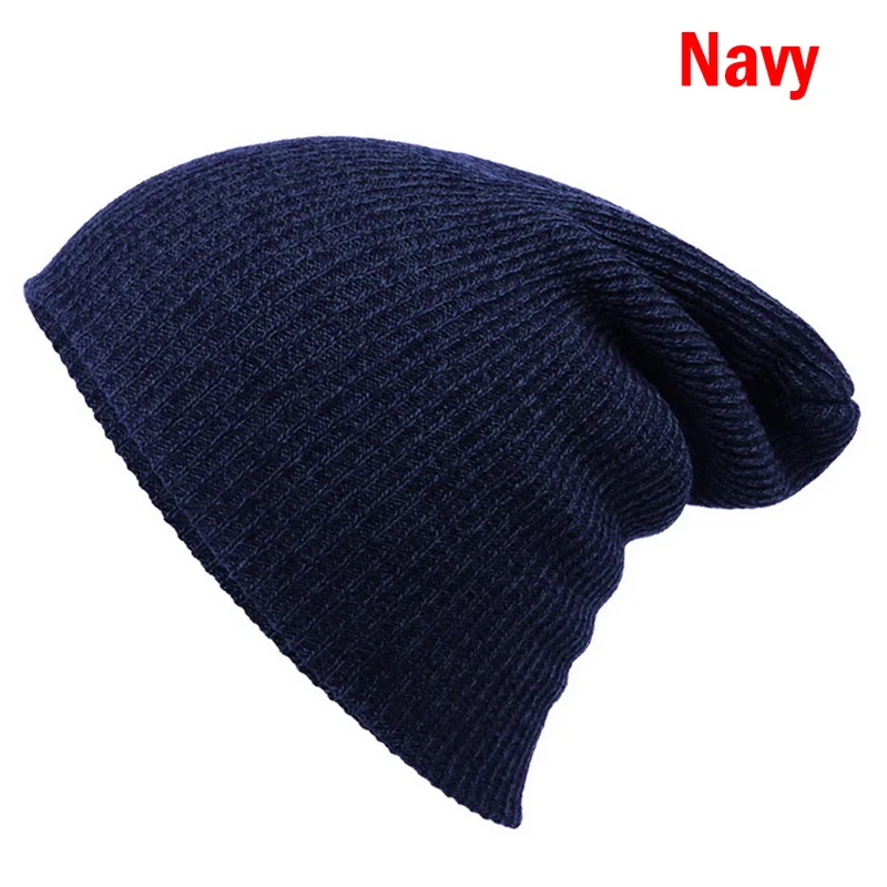 HEFLASHOR зима унисекс comfortale мягкая Slouchy Beanie коллекция мешковатые различные стили шляпа Новинка - Цвет: navy