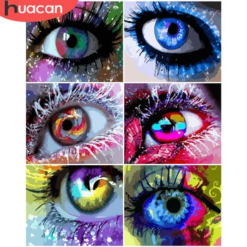

HUACAN Oil Painting By Numbers Eye Drawing On Canvas Gift DIY Pictures By Number Eyes Kits Hand Painted Paintings Art Home Decor