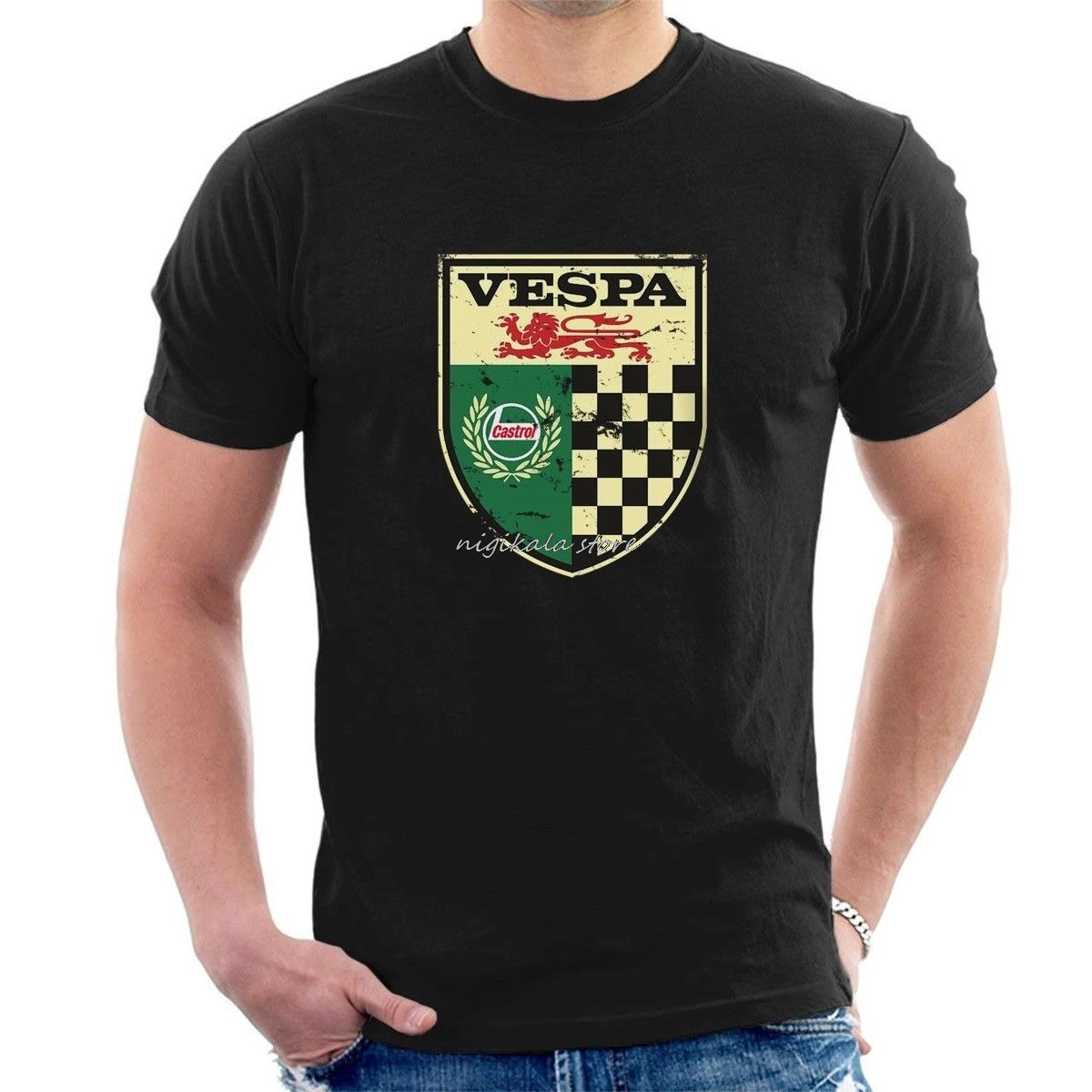 Новинка, Винтажная Футболка VESPA, кастрол, потертая, Классическая, Ретро стиль, масло, M03, мультяшная футболка, мужская, унисекс, новая, модная, свободная футболка