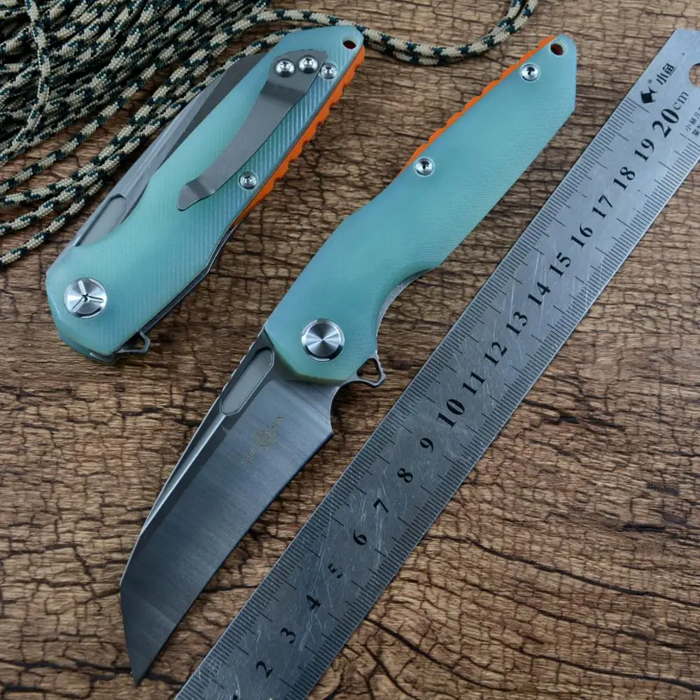 TwoSun TS48 Jade G10 карманный нож с ручкой D2 атласное лезвие Флиппер для кемпинга