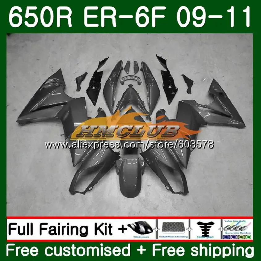Корпус для KAWASAKI 650R ER 6 F ER6F 09 10 11 108CL. 38 серебристо-серый 650 R ER6 F 09-11 ER 6F 650-R ER-6F 2009 2010 2011 обтекатель - Цвет: No. 1